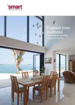 aluminium-bi-fold-brochure Front cover of a Aluminium bi-folding doors and windows brochure from York Trade Windows